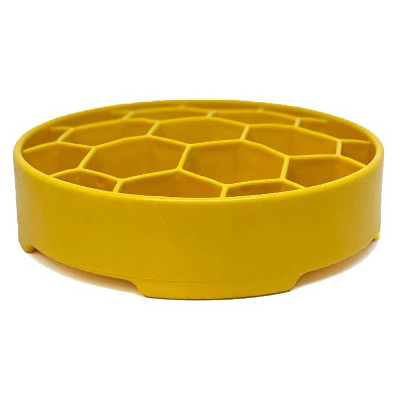Sodapup Honeycomb Design Ebowl Slow feeder – Yellow