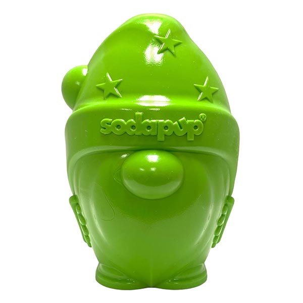Sodapup Gnome Durable Pup-X Synthetic Rubber Treat Dispenser – Green