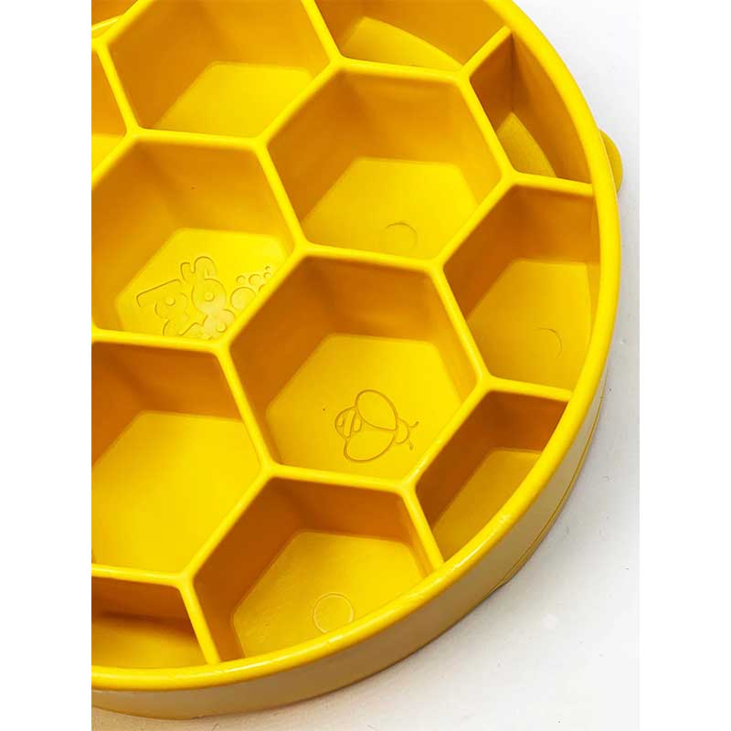 Sodapup Honeycomb Design Ebowl Slow feeder – Yellow